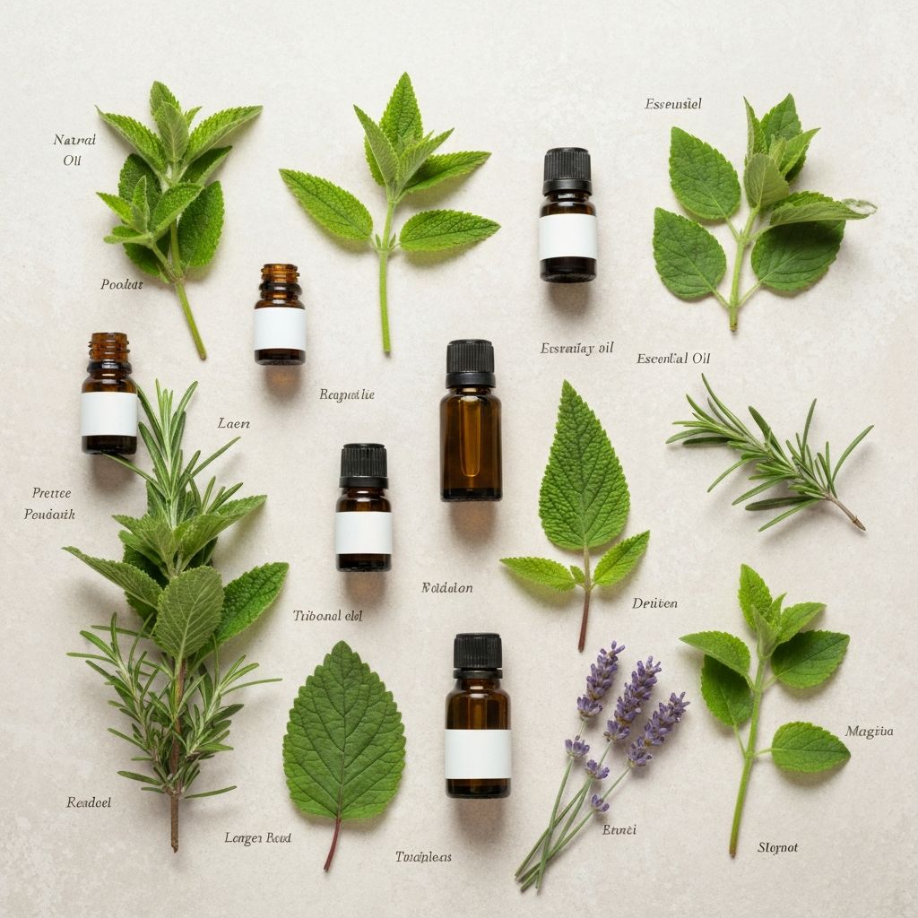 Natural care routines with herbal plants and botanicals
